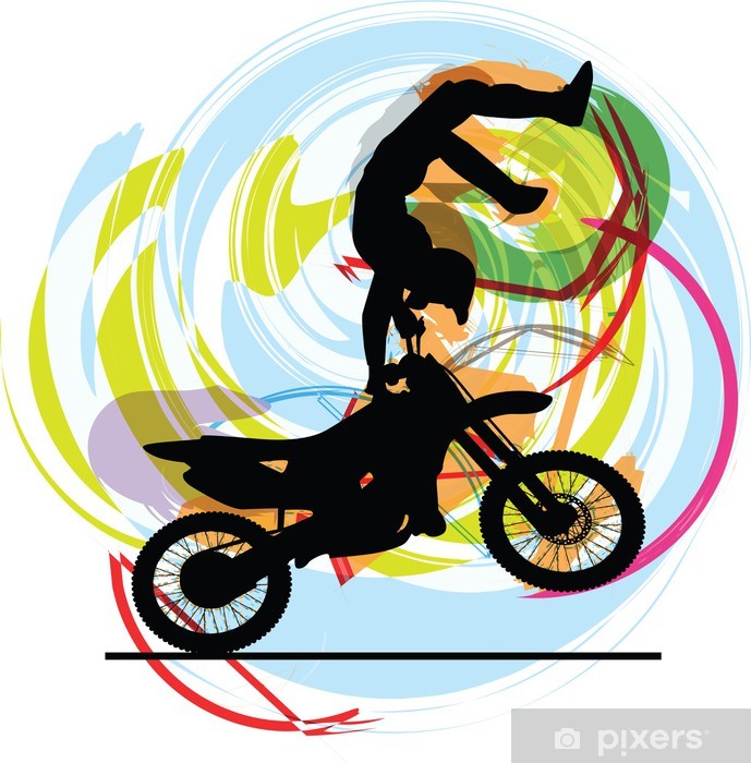 689x700 Abstract Sketch Of Biker Vector Illustration Wall Mural Pixers