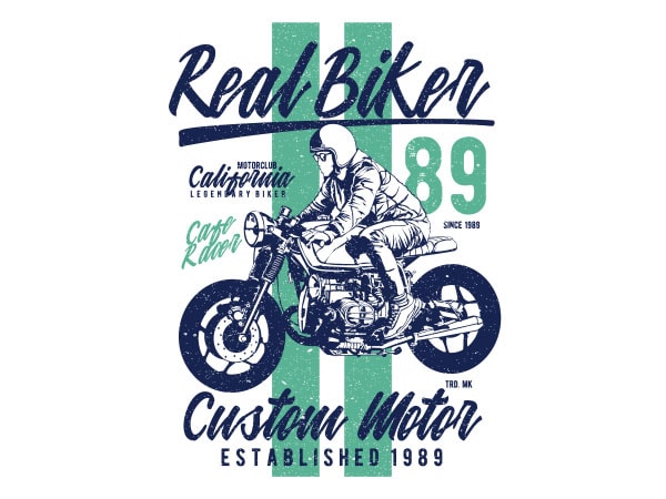 600x450 Real Biker Vector T Shirt Design