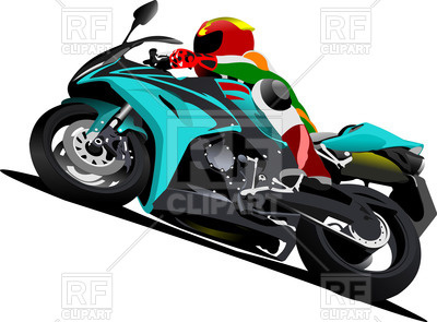 400x295 Sport Bike With Biker Vector Image Of People Leonido