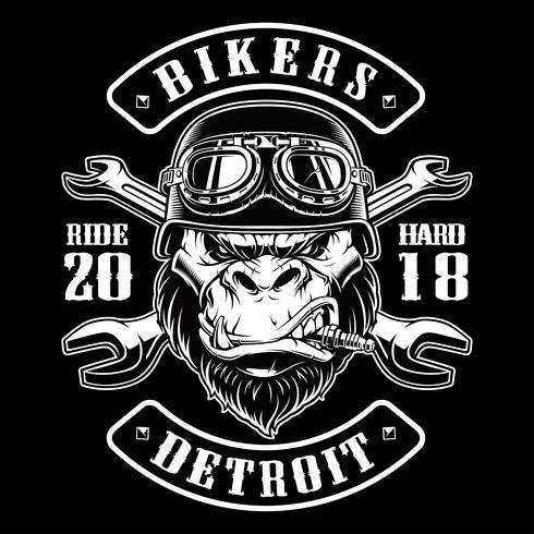 490x490 Vector Illustration With Gorilla Biker