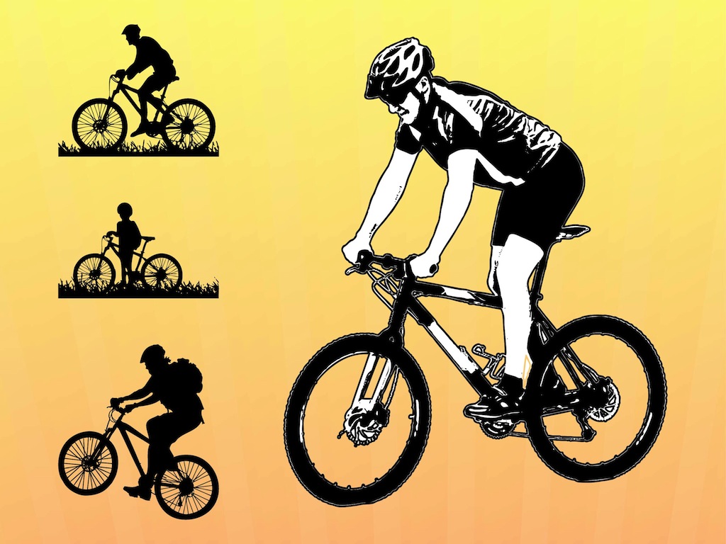1024x768 Biking Vector Graphics