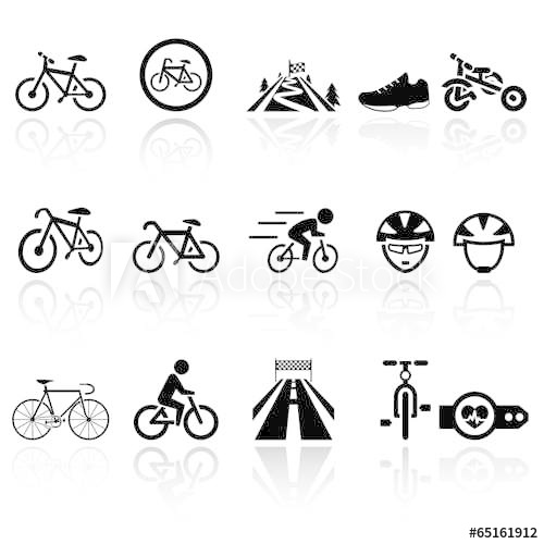 500x500 Biking Vector Icons Set