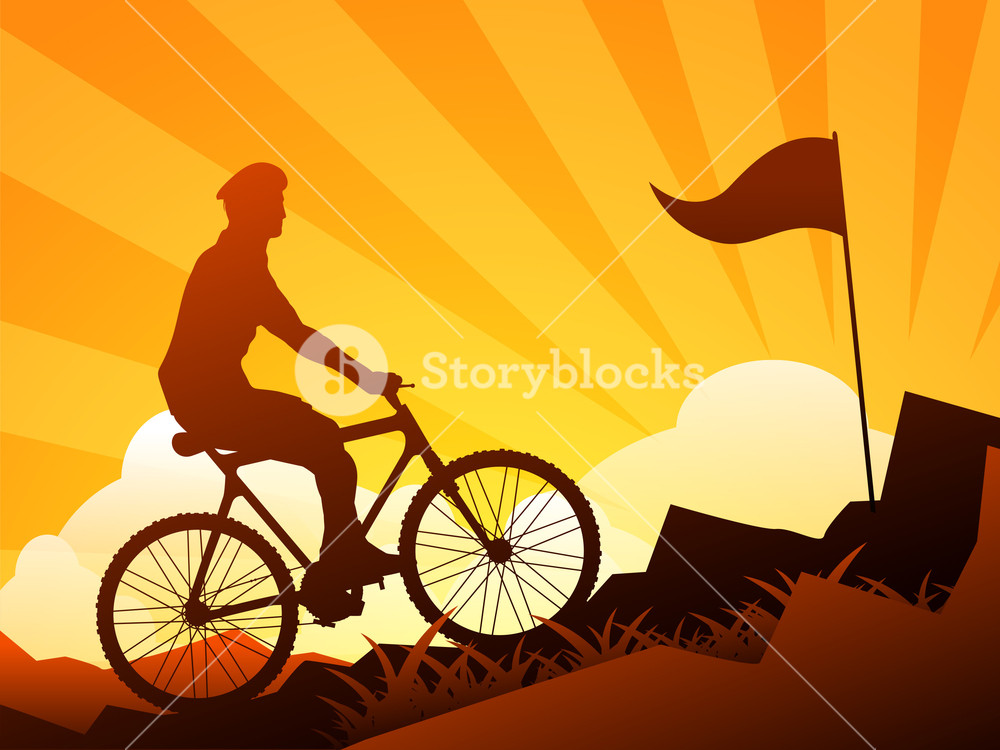 1000x750 Mountain Biking Vector Illustration Royalty Free Stock Image