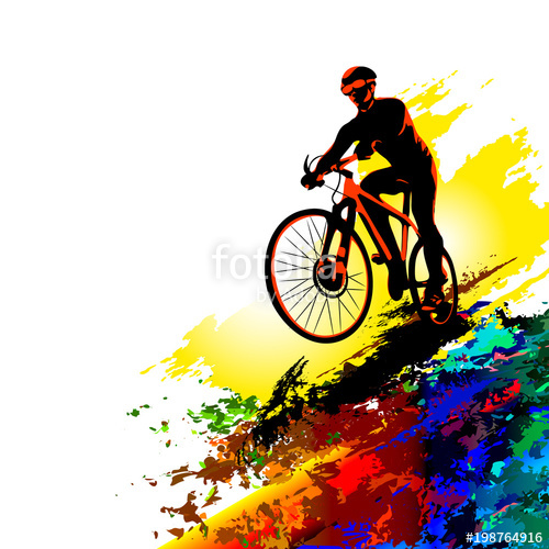 500x500 Bicycle Race Biker Sport Vector Illustration Stock Image