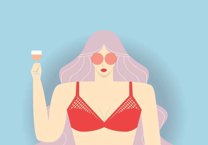 700x490 Bikini Girl With Cocktail