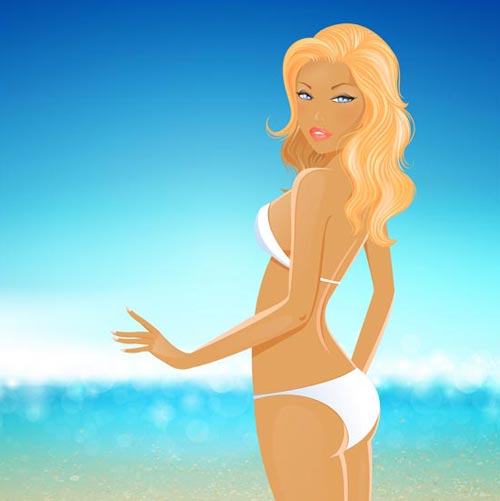 500x501 Bikini Girl Vector Shapes