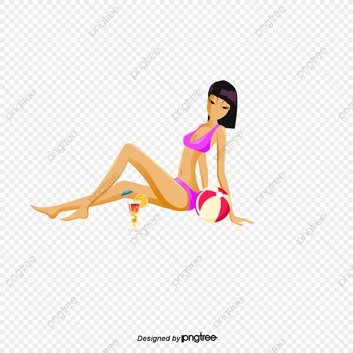 1200x1200 Cartoon Bikini Girl, Cartoon Vector, Girl Vector, Cartoon Png