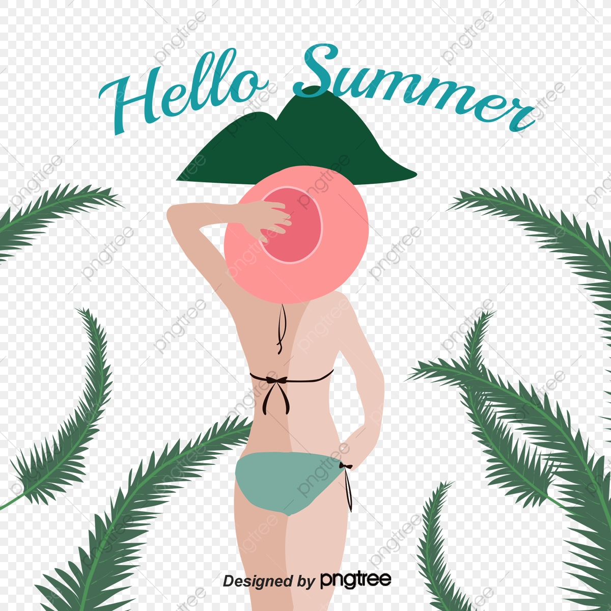1200x1200 Sea Bikini Girl, Vector Material, Summer Time, Hello Summer Png