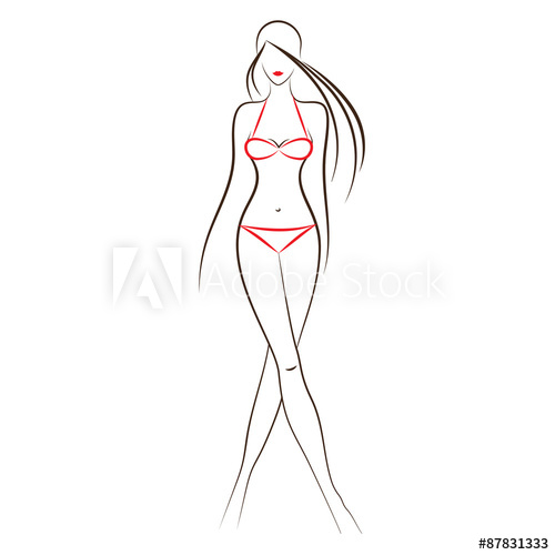 Fashion Model Sketch Silhouette Of Beautiful Woman Wearing Red 500x500 Fashion Model Sketch Silhouette Of Beautiful Woman Wearing Red