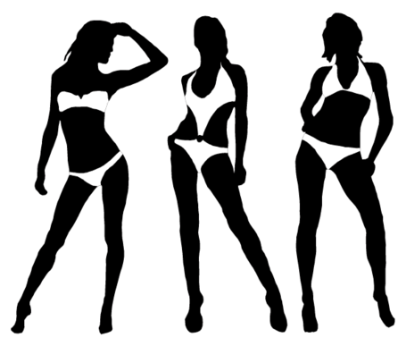 Free Women In Bikini Vector Silhouettess Clipart And Vector 455x387 Free Women In Bikini Vector Silhouettess Clipart And Vector