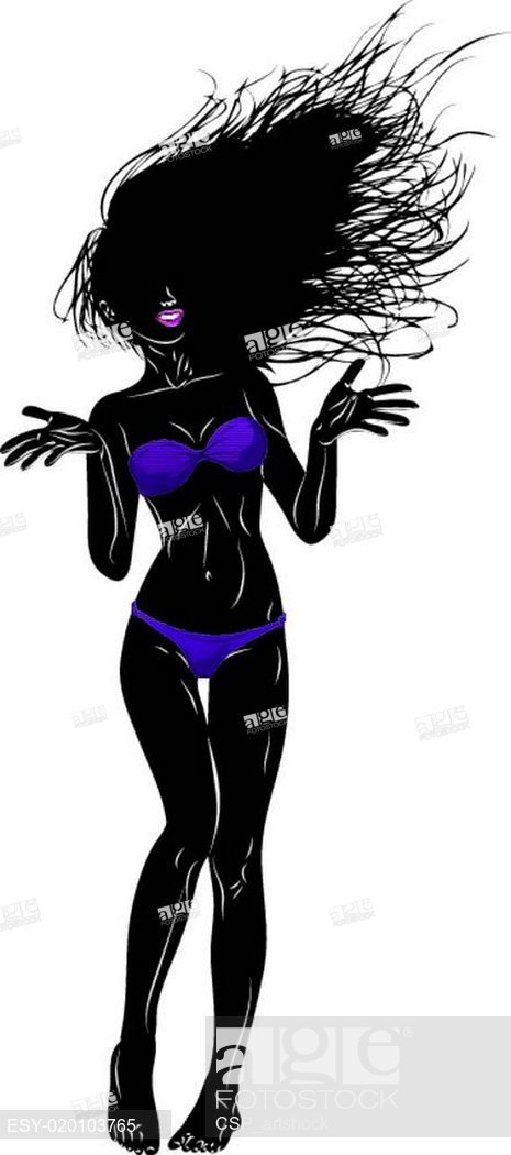 465x1050 Violet Bikini Woman Silhouette, Stock Vector, Vector And Low