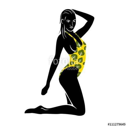 500x500 Woman In Sexy Bikini Silhouette Stock Image And Royalty Free