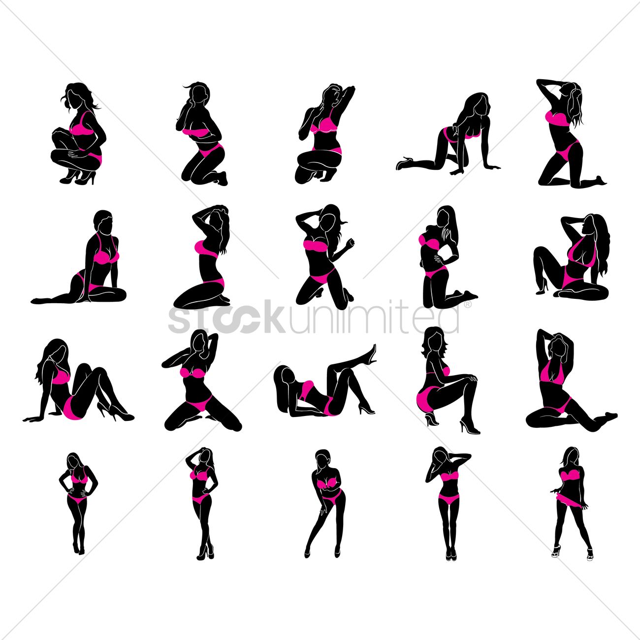 Women In Bikini Collection Vector Image 1300x1300 Women In Bikini Collection Vector Image