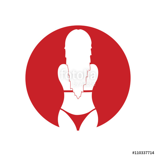 Girl In Bikini Red Silhouette Illustration Stock Image 500x500 Girl In Bikini Red Silhouette Illustration Stock Image