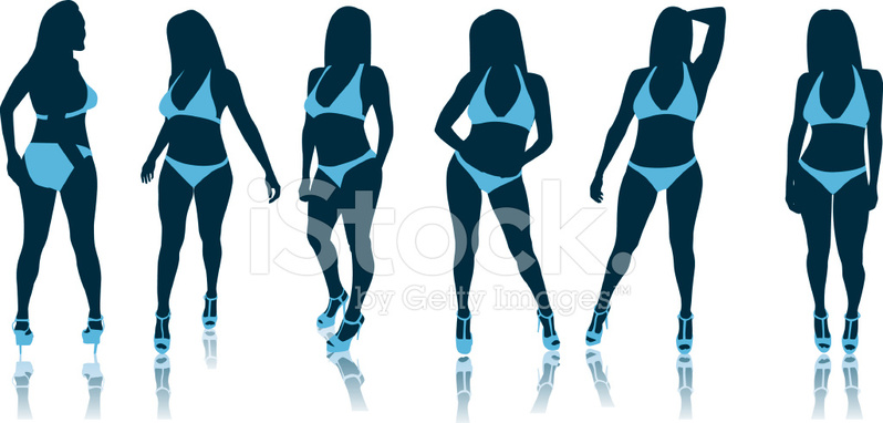Bikini Silhouettes Stock Vector 798x382 Bikini Silhouettes Stock Vector