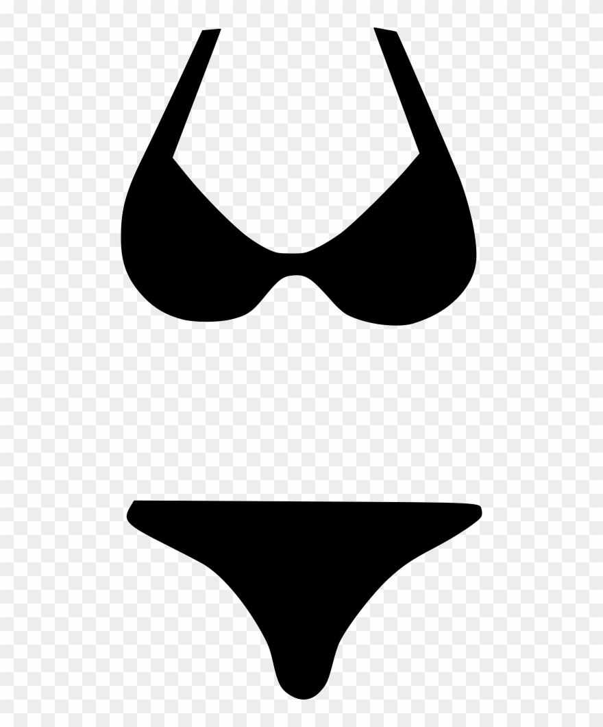 880x1060 Transparent Bikini Vector Black And White Clipart