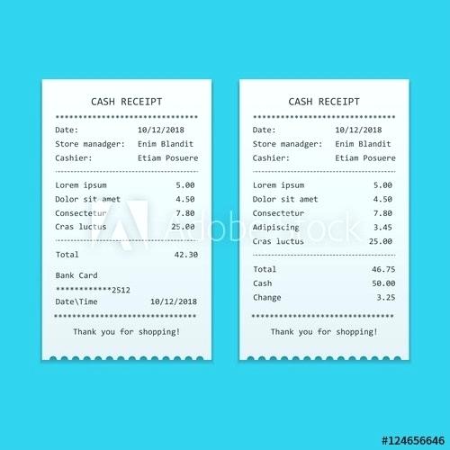 500x500 Set Paper Check And Financial Isolated Sales Printed Receipt