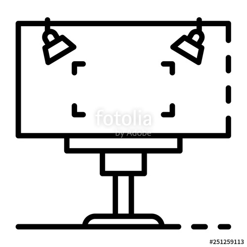 500x500 Illuminated Billboard Icon Outline Illuminated Billboard Vector