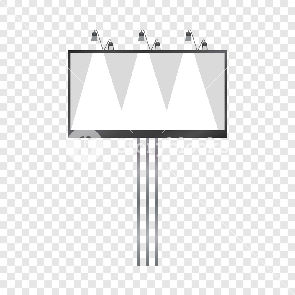 1000x1000 White Blank Billboard Mockup Realistic Illustration Of White