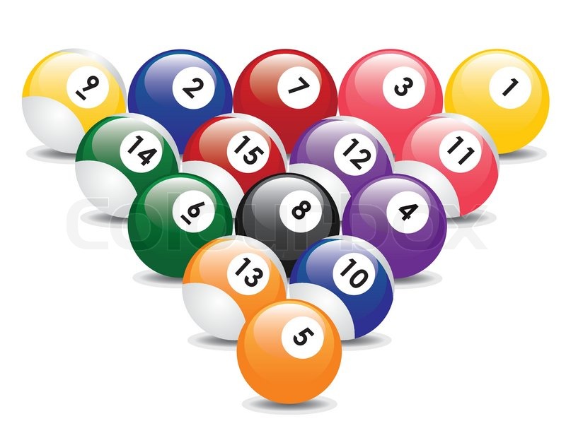 Triangle From Fifteen Billiard Balls Stock Vector Colourbox 800x630 Triangle From Fifteen Billiard Balls Stock Vector Colourbox