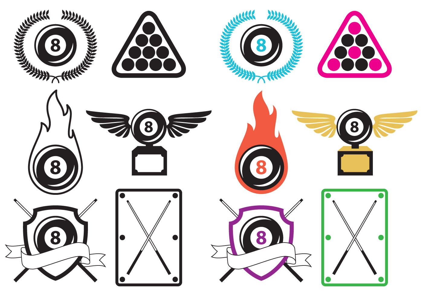 Billiard Free Vector Art 1400x980 Billiard Free Vector Art