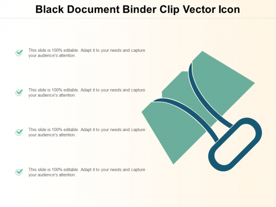 560x420 Black Document Binder Clip Vector Icon Ppt Powerpoint Presentation