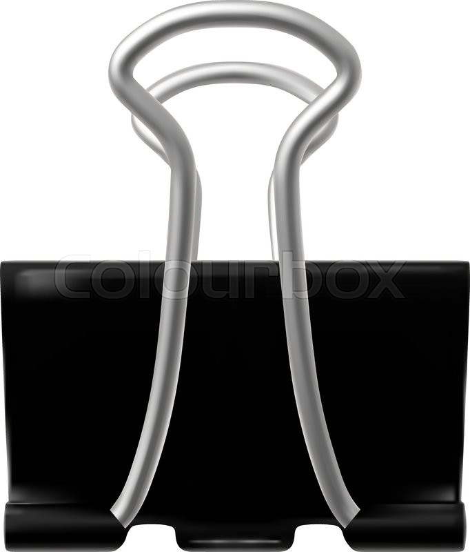 682x800 Black Binder Paper Clip Paper Stock Vector Colourbox
