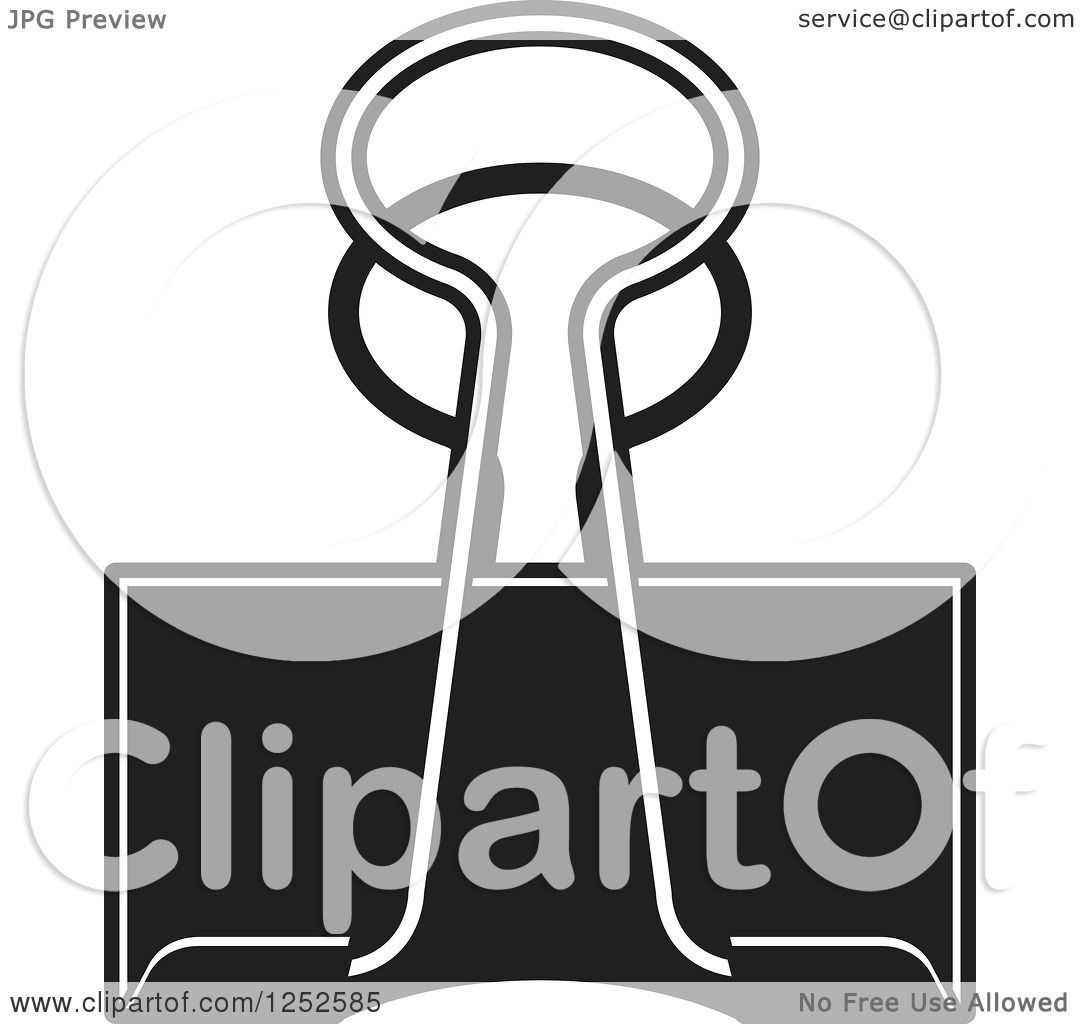1080x1024 Clipart Of A Black And White Binder Clip