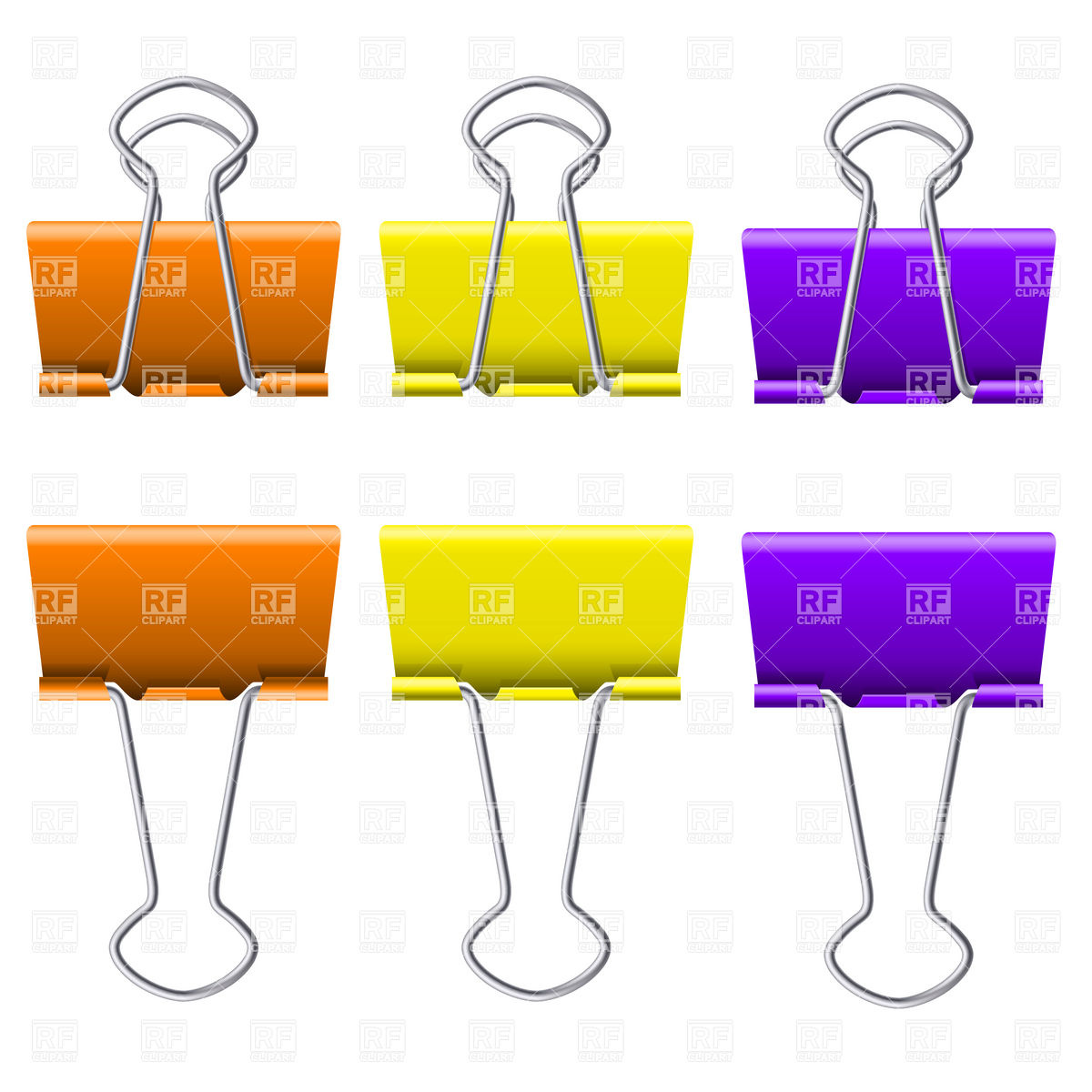 1200x1200 Color Binder Clips Vector Image Of Objects Dvarg
