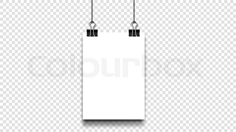 800x450 Empty Paper Blank With Binder Clip Stock Vector Colourbox