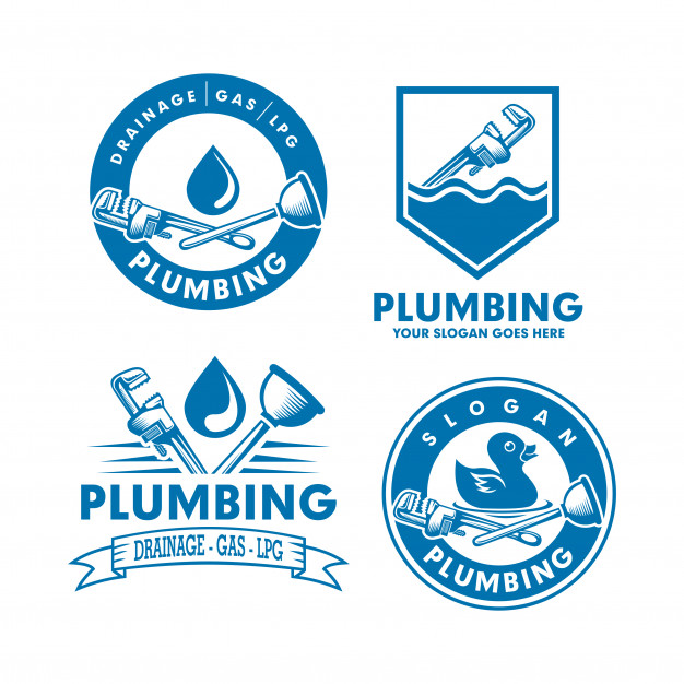 626x626 Set Of Emblem Plumbing Logo Vector Premium Download