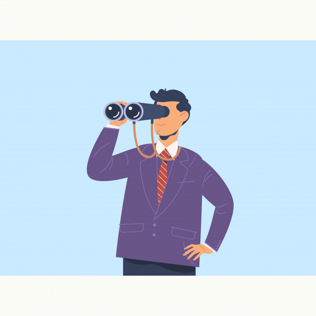626x626 Businessman With Binoculars Vector Premium Download