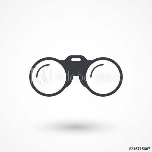500x500 Binoculars Vector Icon Discovery Or Search Sign Vision Symbol