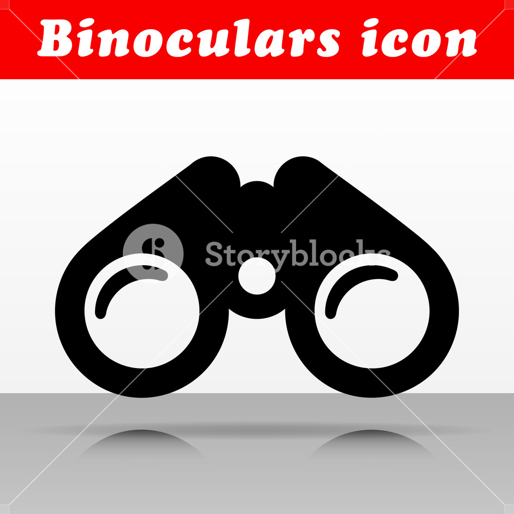 1000x1000 Illustration Of Black Binoculars Vector Icon Design Royalty Free