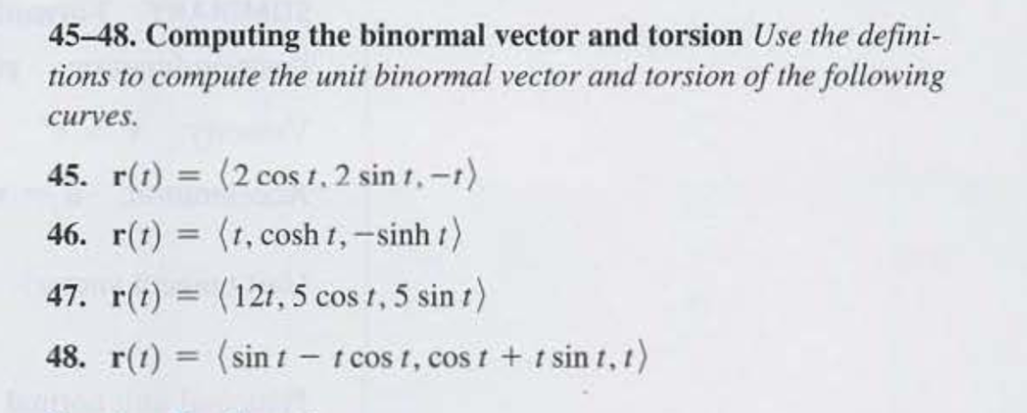 Solved Computing The Binomial Vector And Torsion Use 2046x823 Solved Computing The Binomial Vector And Torsion Use