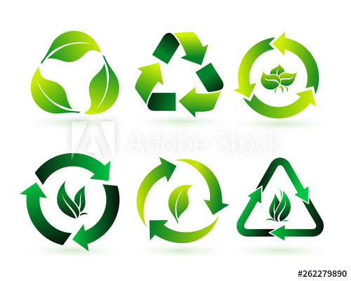 500x400 Set Of Recycle, Biodegradable, And Compostable Concept Of Reduce