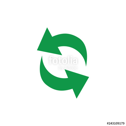 500x500 Vector Illustration Of Recycle And Circulation Symbol With Green