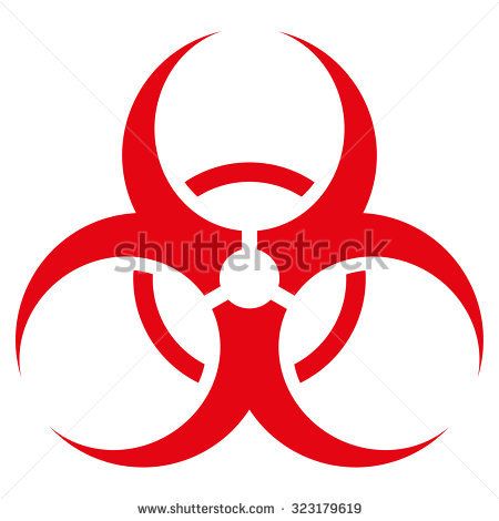 450x470 Biohazard Symbol Vector Icon Style Is Flat Symbol, Red Color