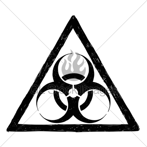 500x500 Biohazard Symbol Sign Vector Drawing Gl Stock Images