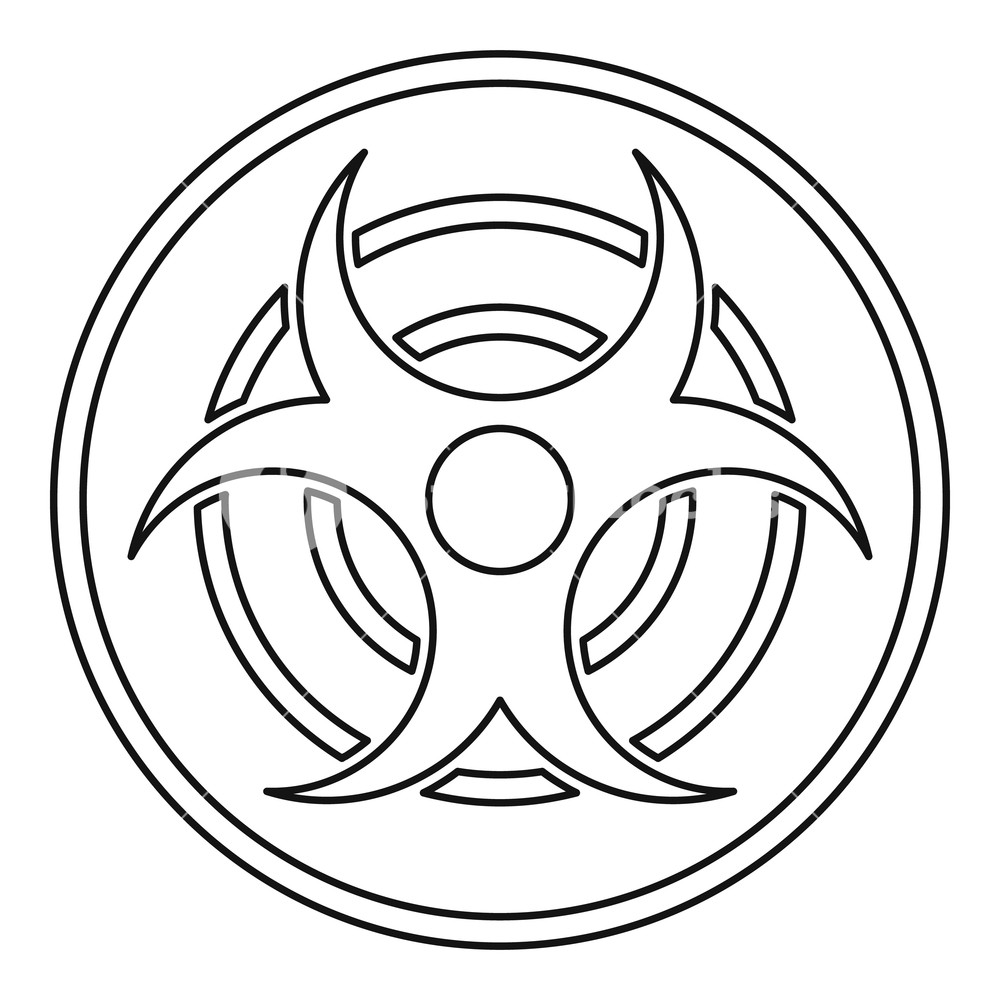 1000x1000 Biohazard Sign Icon Outline Illustration Of Biohazard Sign Vector