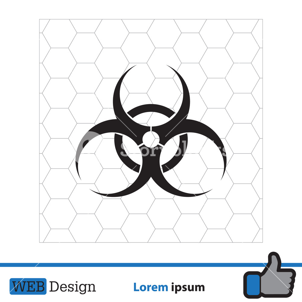 1000x1000 Biohazard Symbol Vector Sign Isolated Royalty Free Stock Image