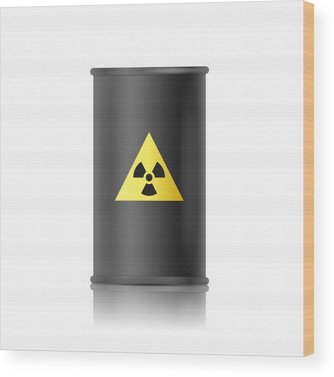 655x739 Black Barrel With Biohazard Sign Vector Illustration Wood Print