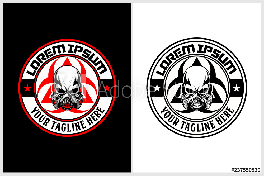 1000x667 Photo Art Print Skull Gas Mask With Biohazard Symbol Vector Logo