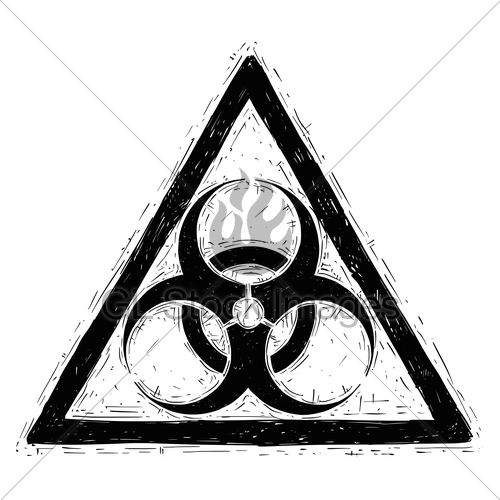 500x500 Biohazard Symbol Sign Vector Drawing Gl Stock Images