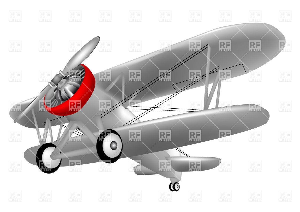 Biplane Isolated On White Background Vector Image 1200x849 Biplane Isolated On White Background Vector Image