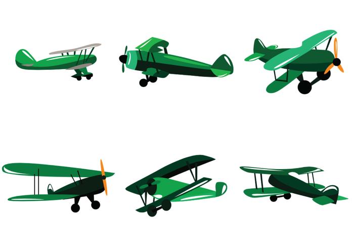 Green Biplane Vector 700x490 Green Biplane Vector