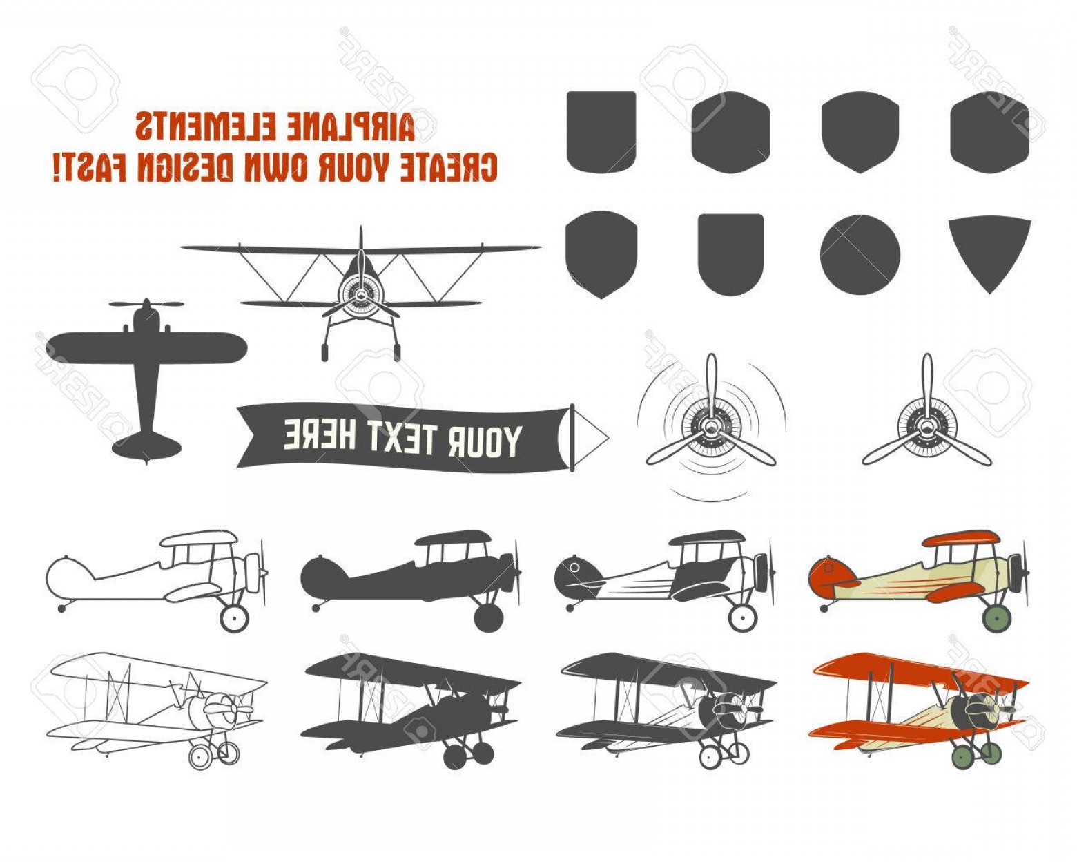 Photostock Vector Vintage Airplane Symbols Biplane Vector Graphic 1560x1248 Photostock Vector Vintage Airplane Symbols Biplane Vector Graphic