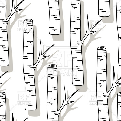 400x400 Birch Tree Pattern Black And White Trees Seamless Background