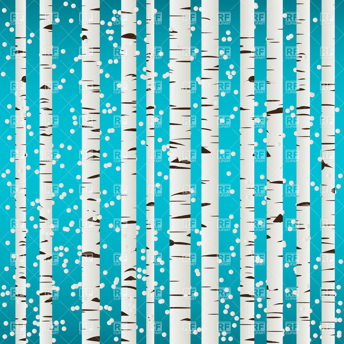 1200x1200 Winter Background With Birch Forest And Snow Vector Image
