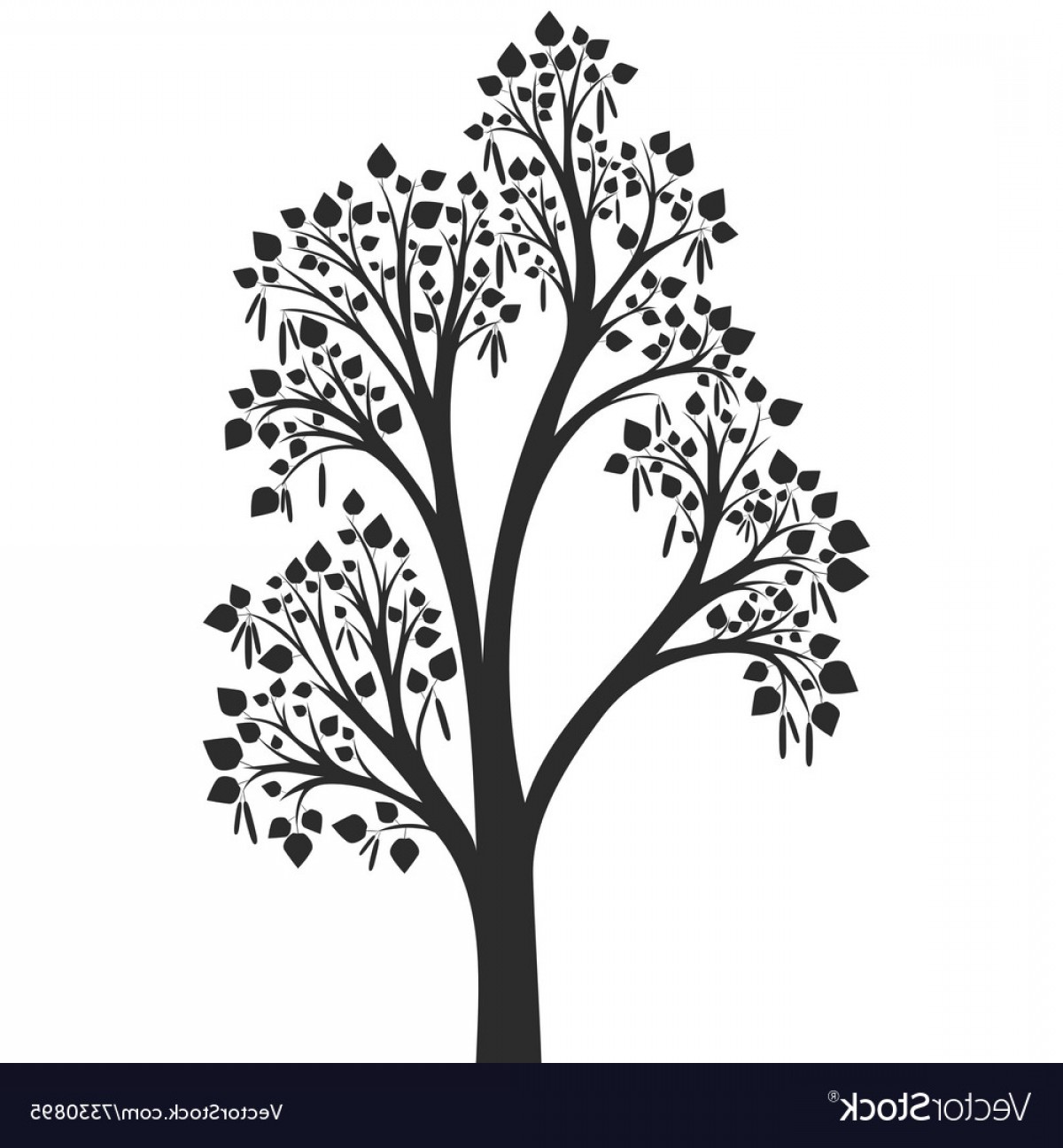 Birch Tree Silhouette Vector at Vectorified.com | Collection of Birch ...